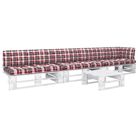 vidaXL 4-tlg. Paletten-Lounge-Set Weiß Imprägniertes Kiefernholz