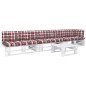 vidaXL 4-tlg. Paletten-Lounge-Set Weiß Imprägniertes Kiefernholz vidaXL 4-tlg. Paletten-Lounge-Set Weiß Imprägniertes Kiefernholz