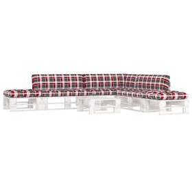 vidaXL 6-tlg. Paletten-Lounge-Set Weiß Imprägniertes Kiefernholz