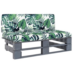 vidaXL Outdoor-Mittelsofa Paletten Imprägniertes Kiefernholz Grau