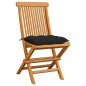 vidaXL Gartenstühle mit Schwarzen Kissen 6 Stk. Massivholz Teak vidaXL Gartenstühle mit Schwarzen Kissen 6 Stk. Massivholz Teak