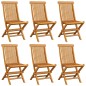 vidaXL Gartenstühle mit Schwarzen Kissen 6 Stk. Massivholz Teak vidaXL Gartenstühle mit Schwarzen Kissen 6 Stk. Massivholz Teak