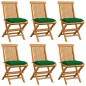 vidaXL Gartenstühle mit Grünen Kissen 6 Stk. Massivholz Teak vidaXL Gartenstühle mit Grünen Kissen 6 Stk. Massivholz Teak