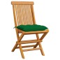 vidaXL Gartenstühle mit Grünen Kissen 6 Stk. Massivholz Teak vidaXL Gartenstühle mit Grünen Kissen 6 Stk. Massivholz Teak