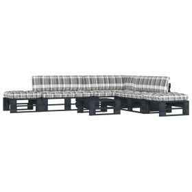 vidaXL 6-tlg. Paletten-Lounge-Set Schwarz Imprägniertes Kiefernholz