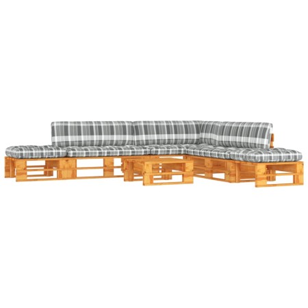 vidaXL 6-tlg. Paletten-Lounge-Set Honigbraun Imprägniertes Kiefernholz