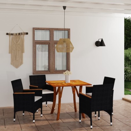 5-tlg. Garten-Essgruppe Schwarz