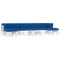vidaXL 6-tlg. Paletten-Lounge-Set Weiß Imprägniertes Kiefernholz vidaXL 6-tlg. Paletten-Lounge-Set Weiß Imprägniertes Kiefernholz