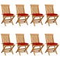 vidaXL Gartenstühle mit Roten Kissen 8 Stk. Massivholz Teak vidaXL Gartenstühle mit Roten Kissen 8 Stk. Massivholz Teak