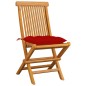 vidaXL Gartenstühle mit Roten Kissen 8 Stk. Massivholz Teak vidaXL Gartenstühle mit Roten Kissen 8 Stk. Massivholz Teak
