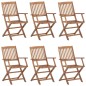 vidaXL Klappbare Gartenstühle 6 Stk. mit Kissen Massivholz Akazie vidaXL Klappbare Gartenstühle 6 Stk. mit Kissen Massivholz Akazie