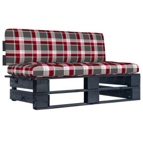 vidaXL Garten-Mittelsofa aus Paletten Schwarz Kiefernholz Imprägniert