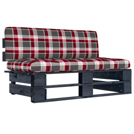 vidaXL Garten-Mittelsofa aus Paletten Schwarz Kiefernholz Imprägniert