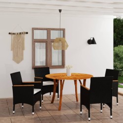 5-tlg. Garten-Essgruppe Schwarz
