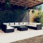 vidaXL 11-tlg. Garten-Lounge-Set mit Kissen Schwarz Poly Rattan vidaXL 11-tlg. Garten-Lounge-Set mit Kissen Schwarz Poly Rattan