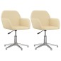 vidaXL Esszimmerstühle 2 Stk. Drehbar Creme Stoff vidaXL Esszimmerstühle 2 Stk. Drehbar Creme Stoff