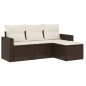 vidaXL 4-tlg. Garten-Sofagarnitur mit Kissen Braun Poly Rattan vidaXL 4-tlg. Garten-Sofagarnitur mit Kissen Braun Poly Rattan