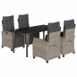 vidaXL 5-tlg. Garten-Essgruppe mit Kissen Hellgrau Poly Rattan vidaXL 5-tlg. Garten-Essgruppe mit Kissen Hellgrau Poly Rattan