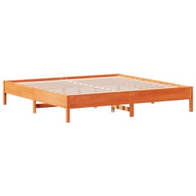 vidaXL Massivholzbett Wachsbraun 200x200 cm Kiefer