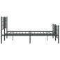 vidaXL Bettgestell mit Kopf- und Fußteil Metall Schwarz 140x200 cm vidaXL Bettgestell mit Kopf- und Fußteil Metall Schwarz 140x200 cm