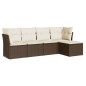 vidaXL 5-tlg. Garten-Sofagarnitur mit Kissen Braun Poly Rattan vidaXL 5-tlg. Garten-Sofagarnitur mit Kissen Braun Poly Rattan