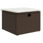 vidaXL Gartenhocker mit Kissen Braun 55x55x37 cm Poly Rattan vidaXL Gartenhocker mit Kissen Braun 55x55x37 cm Poly Rattan
