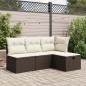 vidaXL Gartenhocker mit Kissen Braun 55x55x37 cm Poly Rattan vidaXL Gartenhocker mit Kissen Braun 55x55x37 cm Poly Rattan