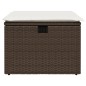 vidaXL Gartenhocker mit Kissen Braun 55x55x37 cm Poly Rattan vidaXL Gartenhocker mit Kissen Braun 55x55x37 cm Poly Rattan