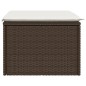vidaXL Gartenhocker mit Kissen Braun 55x55x37 cm Poly Rattan vidaXL Gartenhocker mit Kissen Braun 55x55x37 cm Poly Rattan