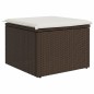vidaXL Gartenhocker mit Kissen Braun 55x55x37 cm Poly Rattan vidaXL Gartenhocker mit Kissen Braun 55x55x37 cm Poly Rattan