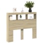 vidaXL LED-Kopfteil mit Ablagen Sonoma-Eiche 120x17x102 cm vidaXL LED-Kopfteil mit Ablagen Sonoma-Eiche 120x17x102 cm