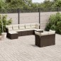 vidaXL 9-tlg. Garten-Sofagarnitur mit Kissen Braun Poly Rattan vidaXL 9-tlg. Garten-Sofagarnitur mit Kissen Braun Poly Rattan