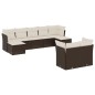 vidaXL 9-tlg. Garten-Sofagarnitur mit Kissen Braun Poly Rattan vidaXL 9-tlg. Garten-Sofagarnitur mit Kissen Braun Poly Rattan