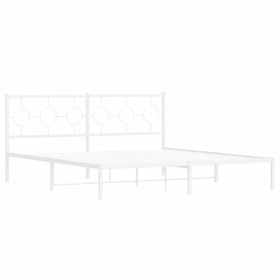 vidaXL Bettgestell mit Kopfteil Metall Weiß 180x200 cm