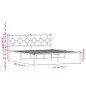 vidaXL Bettgestell mit Kopfteil Metall Weiß 180x200 cm vidaXL Bettgestell mit Kopfteil Metall Weiß 180x200 cm