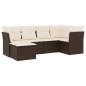 vidaXL 6-tlg. Garten-Sofagarnitur mit Kissen Braun Poly Rattan vidaXL 6-tlg. Garten-Sofagarnitur mit Kissen Braun Poly Rattan