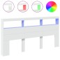vidaXL LED-Kopfteil mit Ablagen Weiß 200x17x102 cm vidaXL LED-Kopfteil mit Ablagen Weiß 200x17x102 cm