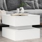 vidaXL Couchtisch mit LED-Leuchten Weiß 50x50x40 cm vidaXL Couchtisch mit LED-Leuchten Weiß 50x50x40 cm