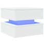 vidaXL Couchtisch mit LED-Leuchten Weiß 50x50x40 cm vidaXL Couchtisch mit LED-Leuchten Weiß 50x50x40 cm