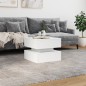 vidaXL Couchtisch mit LED-Leuchten Weiß 50x50x40 cm vidaXL Couchtisch mit LED-Leuchten Weiß 50x50x40 cm