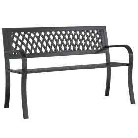 vidaXL Gartenbank Schwarz 120 cm Stahl
