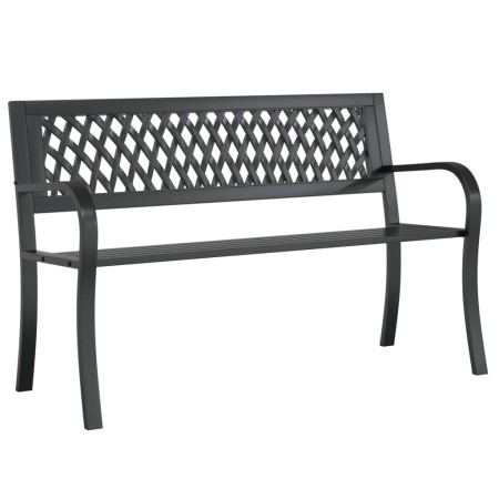 vidaXL Gartenbank Schwarz 120 cm Stahl