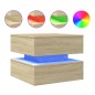 vidaXL Couchtisch mit LED-Leuchten Sonoma-Eiche 50x50x40 cm vidaXL Couchtisch mit LED-Leuchten Sonoma-Eiche 50x50x40 cm