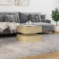 vidaXL Couchtisch mit LED-Leuchten Sonoma-Eiche 50x50x40 cm vidaXL Couchtisch mit LED-Leuchten Sonoma-Eiche 50x50x40 cm