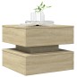 vidaXL Couchtisch mit LED-Leuchten Sonoma-Eiche 50x50x40 cm vidaXL Couchtisch mit LED-Leuchten Sonoma-Eiche 50x50x40 cm