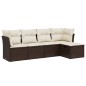 vidaXL 5-tlg. Garten-Sofagarnitur mit Kissen Braun Poly Rattan vidaXL 5-tlg. Garten-Sofagarnitur mit Kissen Braun Poly Rattan