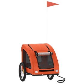 vidaXL Fahrradanhänger für Hunde Orange Oxford-Gewebe und Eisen