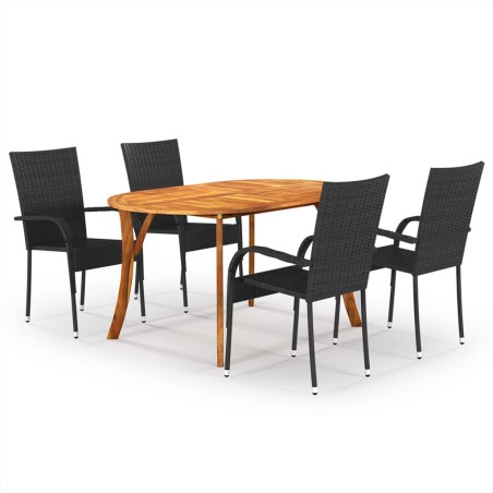 5-tlg. Garten-Essgruppe Schwarz