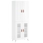 Highboard Hochglanz-Weiß 69,5x34x180 cm Holzwerkstoff Highboard Hochglanz-Weiß 69,5x34x180 cm Holzwerkstoff