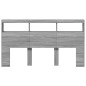 vidaXL LED-Kopfteil mit Ablage Grau Sonoma 180x17x102 cm